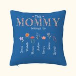 Personalized This Belongs To 1-16 Birth Flower Pillow Cover with Name Housewarming Mother's Day Gift for Mom Grandma