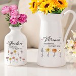 Personalized If Mamas Were Flowers We'd Pick You Ceramic Vase with 1-16 Birth Flowers Home Decor Mother's Day Gift for Mom Grandma