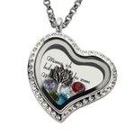 Personalisierte Halskette mit 1-7 Geburtssteinen und Lebensbaum in Schwebendem Medaillon Geschenk für Mutter Oma