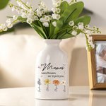 Personalized If Mamas Were Flowers We'd Pick You Ceramic Vase with 1-16 Birth Flowers Home Decor Mother's Day Gift for Mom Grandma
