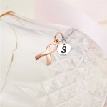Collana personalizzata in argento sterling per la consapevolezza del cancro al seno, con nastro rosa e iniziali, regalo per la donna che combatte il cancro e sopravvive.