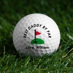 Personalized Best Husband Father By Par Flag Pattern Golf Ball with Text and Name  Father's Day Birthday Gift for Golf Lover