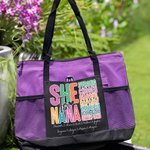Personalized Colourful Letter She Is Mummy Tote Bag with Nickname and 1-16 Kid Names Mother's Day Birthday Gift for Mom Grandma