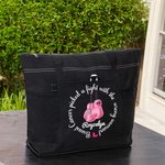 Personalisierte Brustkrebs wählte einen Kampf mit der falschen Frau Tragetasche mit Namen Mesh-Taschen Tote Bag Chemotherapie Pflege Geschenk für sie