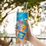 Personalisierte Beach Buddies 1-8 Namen 20oz gerade Skinny Becher mit Stroh Geburtstag Vaters Muttertag Geschenk für Familie