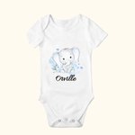 Personalisierte 100% Baumwolle Blume niedlichen Elefanten Baby Onesie T-Shirt Baby Onesie Muttertag Geschenk für Neugeborene und Mama