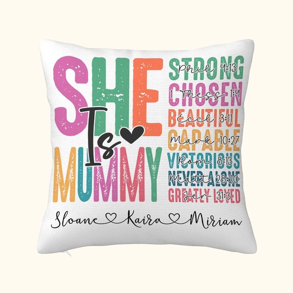 Funda de cojín personalizada con el apodo y los nombres de los niños del 1 al 16 Día de la Madre Regalo de cumpleaños para mamá abuela