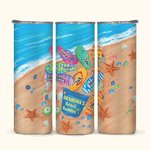 Personalisierte Beach Buddies 1-8 Namen 20oz gerade Skinny Becher mit Stroh Geburtstag Vaters Muttertag Geschenk für Familie