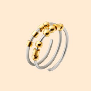 Personalisierte Morse-Code Perle Initialen Fidget Ring einstellbar Angst Relief Schmuck Geburtstag inspirierende Geschenk für sie