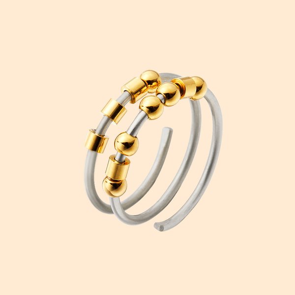 Anello Fidget personalizzato con iniziali in codice Morse Anello Fidget regolabile per alleviare l'ansia Gioielli Compleanno Regalo ispiratore per lei