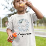 Personalisierte 100% Baumwolle Blume niedlichen Elefanten Baby Onesie T-Shirt Baby Onesie Muttertag Geschenk für Neugeborene und Mama