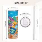 Personalisierte Beach Buddies 1-8 Namen 20oz gerade Skinny Becher mit Stroh Geburtstag Vaters Muttertag Geschenk für Familie