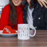 Tasse en Céramique Personnalisée avec 1-16 Fleurs de Naissance et Noms Mug à Café Cadeau de Fête des Mères pour Elle