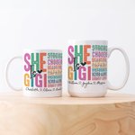 Tasse en Céramique Personnalisée avec 1-16 Noms d'Enfants Mug à Lettre Colorée Cadeau de Fête des Mères pour Maman Grand-mère