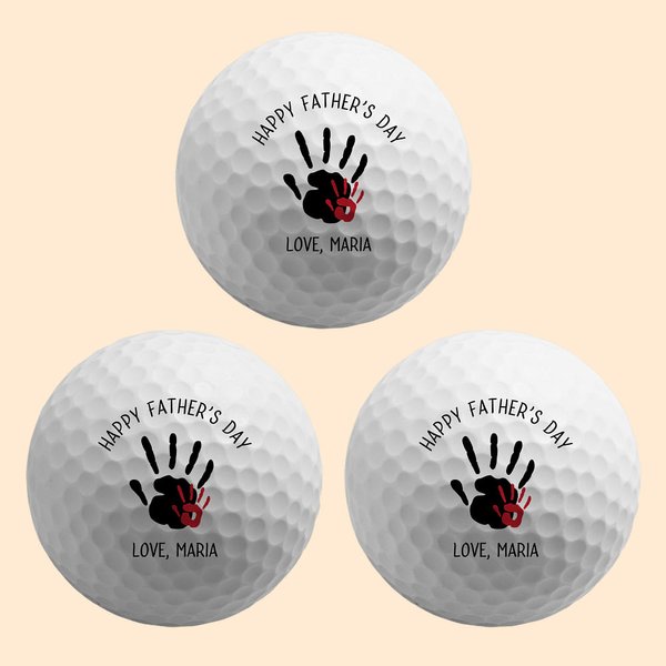 Pallina da golf personalizzata con testo e nome per la festa del papà con design della mano regalo per appassionati di golf