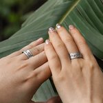 Personalizado martillado hebreo Nombre Recorte Anillo Ajustable Cumpleaños Boda Regalo para judíos