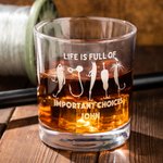 Gepersonaliseerd Het Leven Zit Vol Belangrijke Keuzes 10oz Visserij Whiskeyglas met Naam Grappig Verjaardag Vaderdagcadeau voor Visliefhebbers