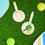 Personalisierte einstellbare Pickleball Leder Gepäckanhänger mit ID-Etikett-Halter und Name Geburtstag Reisegeschenk für Pickleball Spieler Liebhaber
