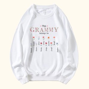 Personalized This Mommy Belongs To 1-16 Birth Flower Sweatshirt with Name Birthday Mother's Day Gift for Mom Grandma