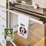 Personalisierte Ölmalerei Stil Haustier Portrait Foto 100% Baumwolle Waffel Geschirrtuch Geburtstag Jahrestag Geschenk für Tierliebhaber