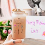 Gepersonaliseerde This Grandma Mom Belongs To 20oz Frosted Glass Cup met 1-16 Geboorte Bloemen en Namen Moederdagcadeau voor haar