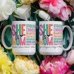 Tasse en Céramique Personnalisée avec 1-16 Noms d'Enfants Mug à Lettre Colorée Cadeau de Fête des Mères pour Maman Grand-mère