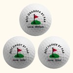 Personalized Best Husband Father By Par Flag Pattern Golf Ball with Text and Name  Father's Day Birthday Gift for Golf Lover
