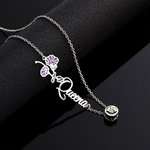 Personalisierte Geburt Blume Tierkreiszeichen Halskette mit seitlichen Namen Jahrestag Geburtstag Geschenk für sie