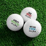 Pallina da golf personalizzata Best Dad Ever con nome inciso Set di 3 regali di compleanno per la festa del papà per lui