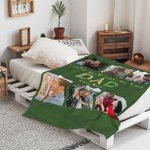 Personalized Glad You're My Dad Grandpa Photo Blanket with Text Father’s Day Birthday Gift for Dad Grandpa