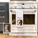 Personalisierte Ölmalerei Stil Haustier Portrait Foto 100% Baumwolle Waffel Geschirrtuch Geburtstag Jahrestag Geschenk für Tierliebhaber