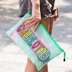 Personalisierte Dalmatiner Dots Name Pool Tasche mit Reißverschluss Brautjungfer Hochzeit Geschenk für Frauen