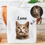 Personalisierte Ölmalerei Stil Haustier Portrait Foto 100% Baumwolle Waffel Geschirrtuch Geburtstag Jahrestag Geschenk für Tierliebhaber