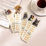 Personalized Pet Photo Acrylic Bookmark with Name Birthday Gift for Cat Dog Owner Book Lovers