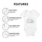 Personalisierte 100% Baumwolle Blume niedlichen Elefanten Baby Onesie T-Shirt Baby Onesie Muttertag Geschenk für Neugeborene und Mama