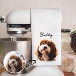 Personalisierte Ölmalerei Stil Haustier Portrait Foto 100% Baumwolle Waffel Geschirrtuch Geburtstag Jahrestag Geschenk für Tierliebhaber