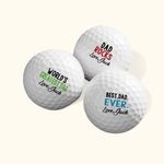 Pallina da golf personalizzata Best Dad Ever con nome inciso Set di 3 regali di compleanno per la festa del papà per lui
