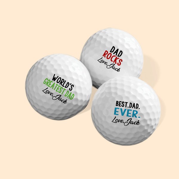 Pallina da golf personalizzata Best Dad Ever con nome inciso Set di 3 regali di compleanno per la festa del papà per lui