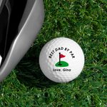Personalized Best Husband Father By Par Flag Pattern Golf Ball with Text and Name  Father's Day Birthday Gift for Golf Lover