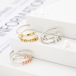 Personalized Morse Code Bead Initials Fidget Ring Adjustable Anxiety Relief Jewellery Birthday Inspirational Gift for Her