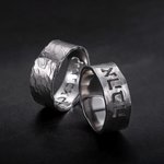 Personalizado martillado hebreo Nombre Recorte Anillo Ajustable Cumpleaños Boda Regalo para judíos
