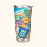 Personalized Beach Filp Flop 20oz Tumbler with 1-8 Names Birthday Father's Mother's day Gift for Family