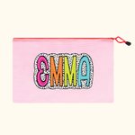 Personalisierte Dalmatiner Dots Name Pool Tasche mit Reißverschluss Brautjungfer Hochzeit Geschenk für Frauen