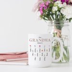 Tasse en Céramique Personnalisée avec 1-16 Fleurs de Naissance et Noms Mug à Café Cadeau de Fête des Mères pour Elle