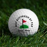 Personalized Best Husband Father By Par Flag Pattern Golf Ball with Text and Name  Father's Day Birthday Gift for Golf Lover