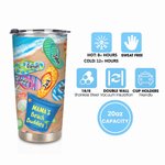 Personalized Beach Filp Flop 20oz Tumbler with 1-8 Names Birthday Father's Mother's day Gift for Family