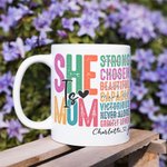 Tasse en Céramique Personnalisée avec 1-16 Noms d'Enfants Mug à Lettre Colorée Cadeau de Fête des Mères pour Maman Grand-mère