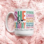 Tasse en Céramique Personnalisée avec 1-16 Noms d'Enfants Mug à Lettre Colorée Cadeau de Fête des Mères pour Maman Grand-mère