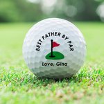 Personalized Best Husband Father By Par Flag Pattern Golf Ball with Text and Name  Father's Day Birthday Gift for Golf Lover