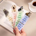 Personalized Pet Photo Acrylic Bookmark with Name Birthday Gift for Cat Dog Owner Book Lovers